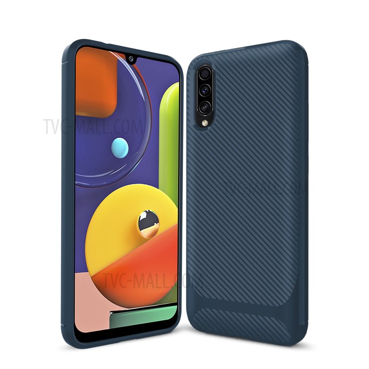 Carbon Fiber Series Anti-drop TPU Case for Samsung Galaxy A50 / A50s / A30s - Blue-10