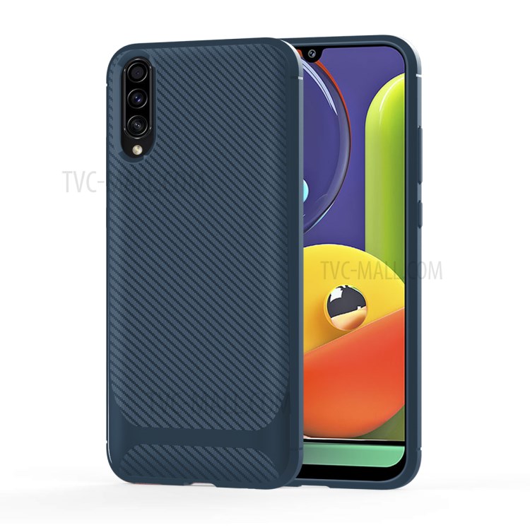 Carbon Fiber Series Anti-drop TPU Case for Samsung Galaxy A50 / A50s / A30s - Blue-12