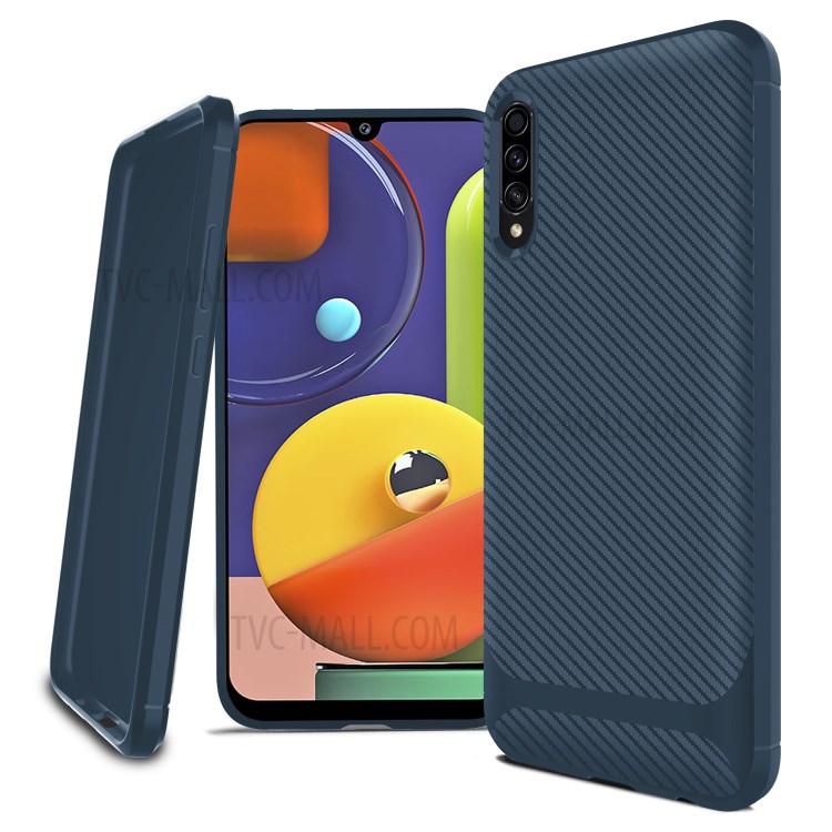 Carbon Fiber Series Anti-drop TPU Case for Samsung Galaxy A50 / A50s / A30s - Blue-13