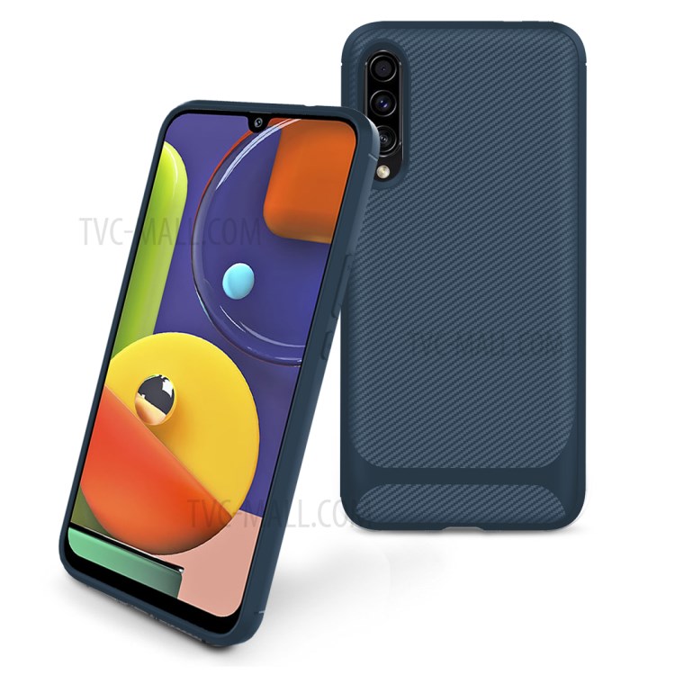 Carbon Fiber Series Anti-drop TPU Case for Samsung Galaxy A50 / A50s / A30s - Blue-2
