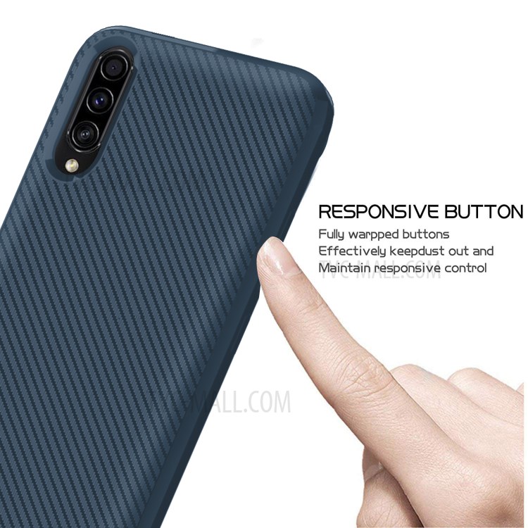 Carbon Fiber Series Anti-drop TPU Case for Samsung Galaxy A50 / A50s / A30s - Blue-4