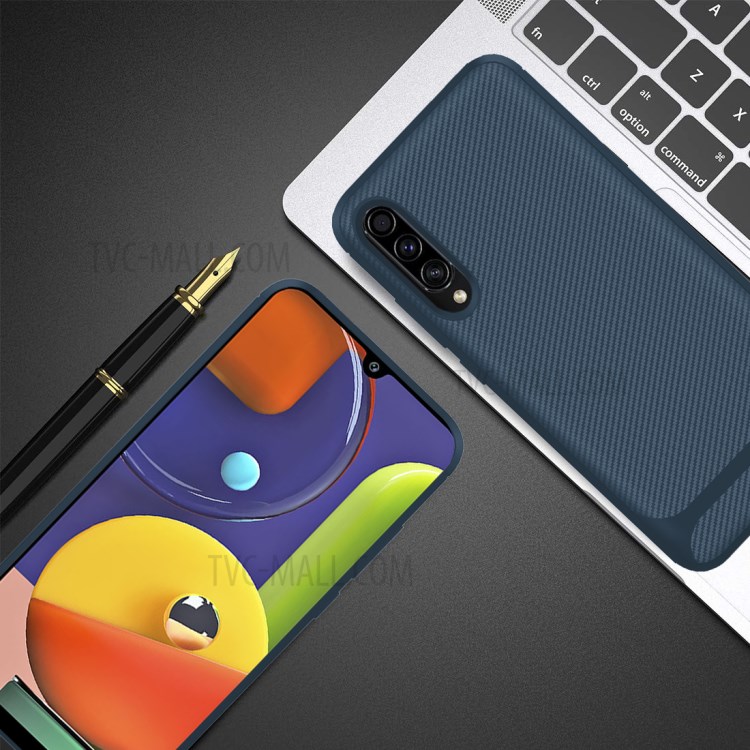 Carbon Fiber Series Anti-drop TPU Case for Samsung Galaxy A50 / A50s / A30s - Blue-5
