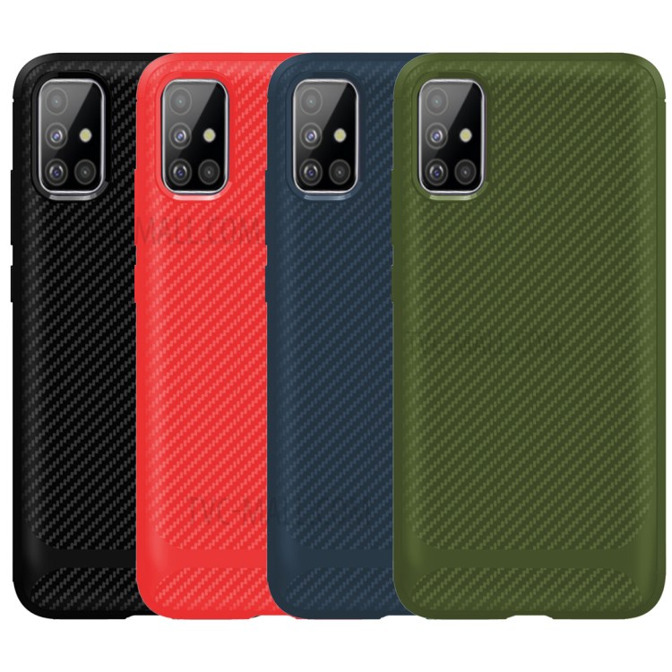 Anti-slip Carbon Fiber Texture Anti-drop TPU Mobile Case for Samsung Galaxy A71 - Black-15