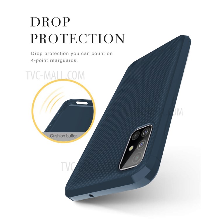 Carbon Fiber Series Anti-drop TPU Shell for Samsung Galaxy A51 - Blue-3
