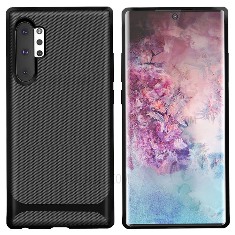 Carbon Fiber Surface Anti-drop TPU Case for Samsung Galaxy Note 10 Plus/Note 10 Plus 5G - Black-1