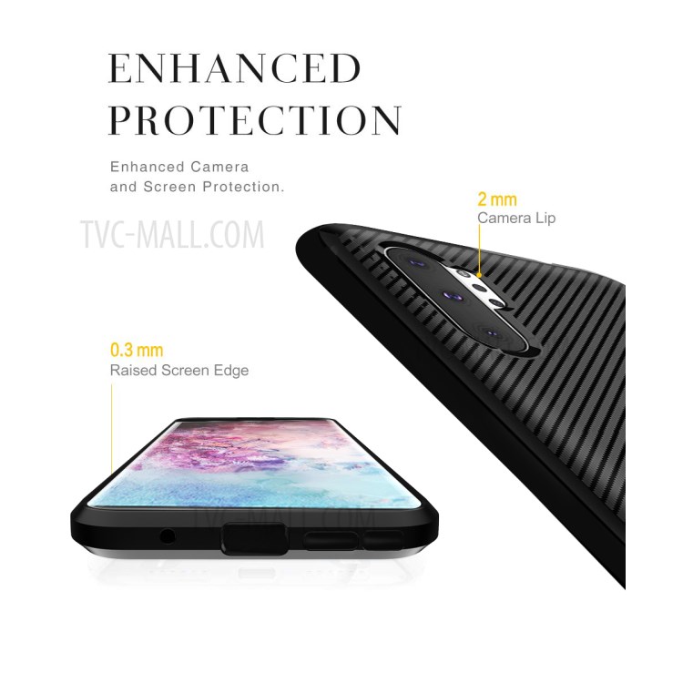 Carbon Fiber Surface Anti-drop TPU Case for Samsung Galaxy Note 10 Plus/Note 10 Plus 5G - Black-7