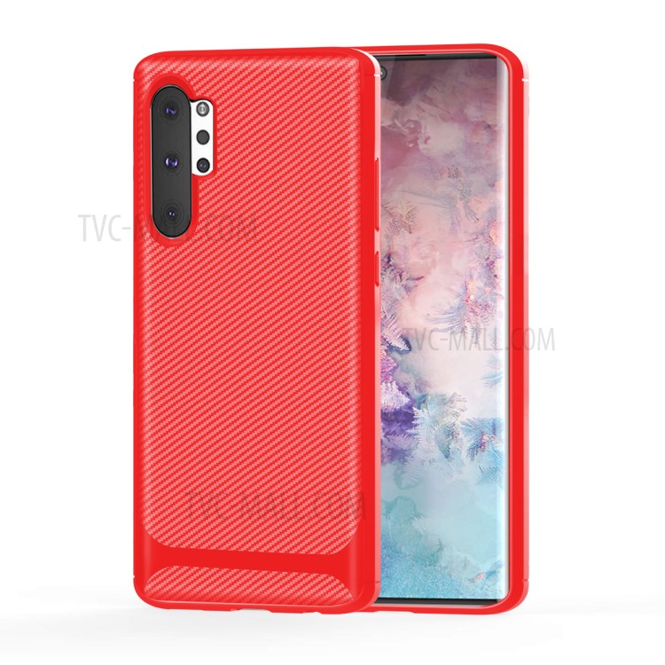 Carbon Fiber Surface Anti-drop TPU Case for Samsung Galaxy Note 10 Plus/Note 10 Plus 5G - Red-12