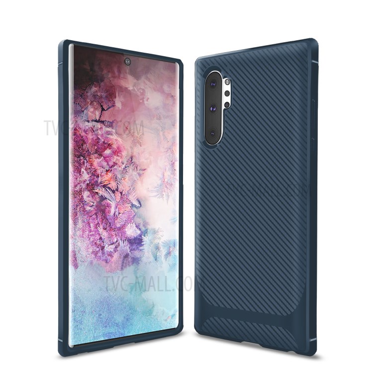 Carbon Fiber Surface Anti-drop TPU Case for Samsung Galaxy Note 10 Plus/Note 10 Plus 5G - Blue-10