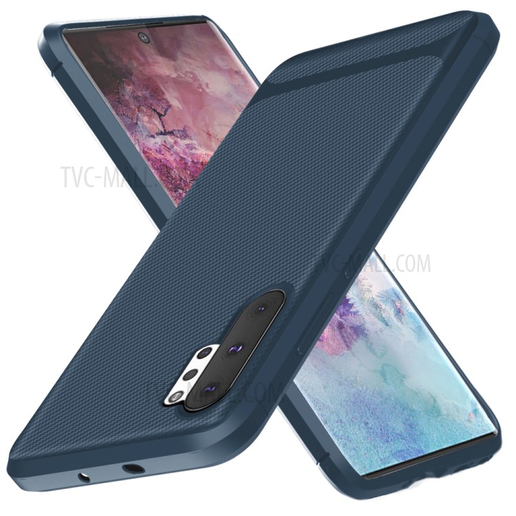 Carbon Fiber Surface Anti-drop TPU Case for Samsung Galaxy Note 10 Plus/Note 10 Plus 5G - Blue-11
