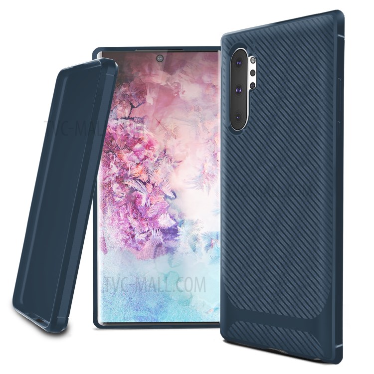 Carbon Fiber Surface Anti-drop TPU Case for Samsung Galaxy Note 10 Plus/Note 10 Plus 5G - Blue-13