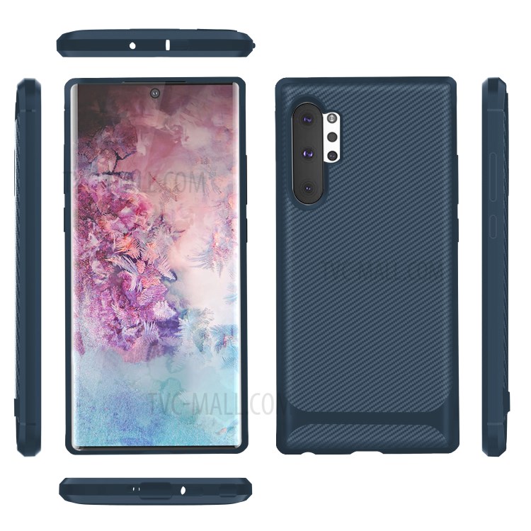 Carbon Fiber Surface Anti-drop TPU Case for Samsung Galaxy Note 10 Plus/Note 10 Plus 5G - Blue-14