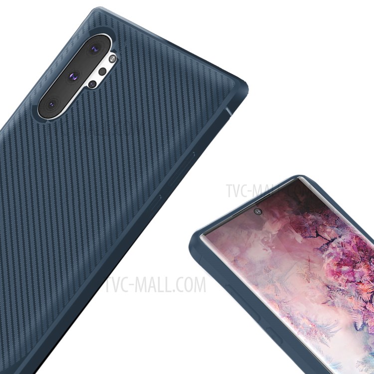 Carbon Fiber Surface Anti-drop TPU Case for Samsung Galaxy Note 10 Plus/Note 10 Plus 5G - Blue-6