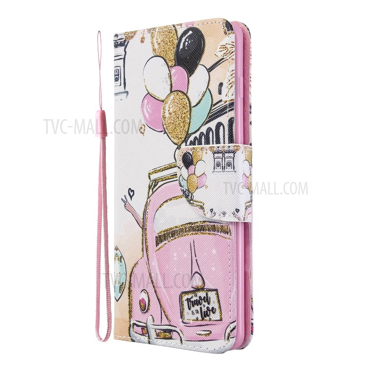 Pattern Printing Flip Leather Wallet Stand Protective Case for Samsung Galaxy S10 - Car and Balloon-3