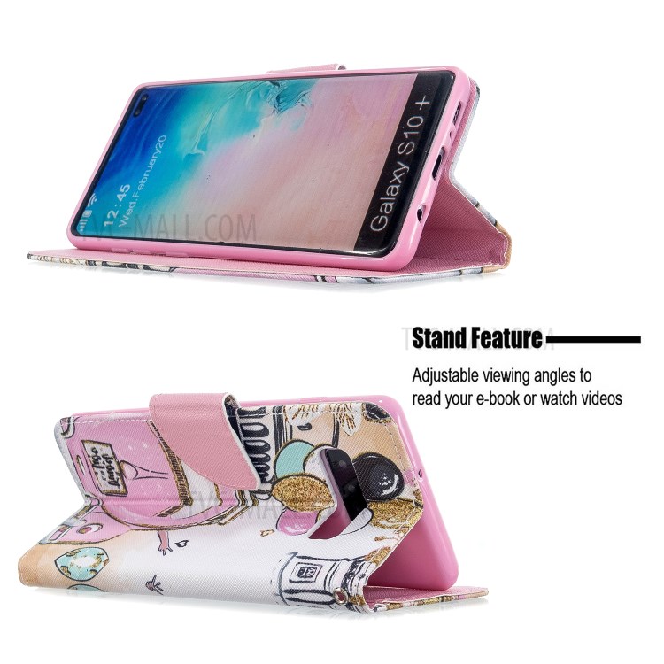 Pattern Printing Flip Leather Wallet Stand Protective Case for Samsung Galaxy S10 - Car and Balloon-6