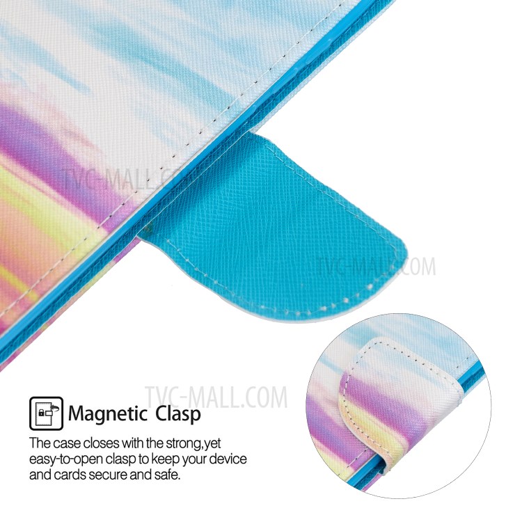 Pattern Printing Flip Leather Wallet Stand Protective Case for Samsung Galaxy S10 - Colorful Sky-7