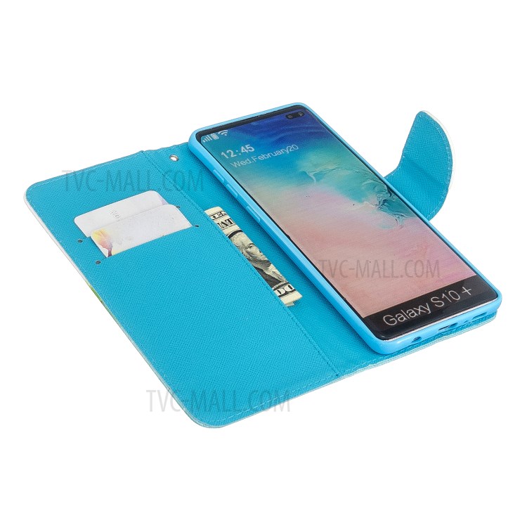 Pattern Printing Flip Leather Wallet Stand Protective Case for Samsung Galaxy S10 - Dream Catcher-5