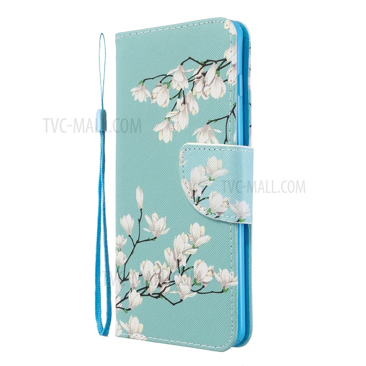Pattern Printing Flip Leather Wallet Stand Protective Case for Samsung Galaxy S10 - Flower Branches-3
