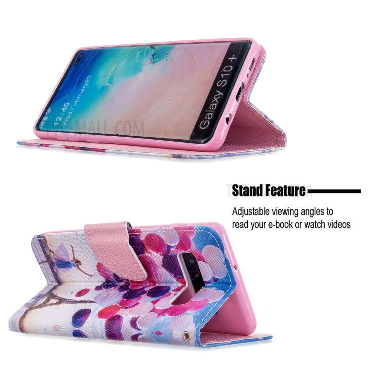 Pattern Printing Flip Leather Wallet Stand Protective Case for Samsung Galaxy S10 - Balloon and Eiffel Tower-6