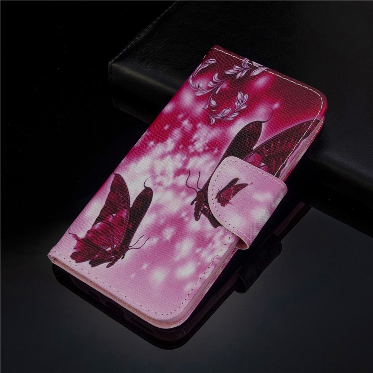 Pattern Printing Cross Texture Leather Wallet Phone Shell for Samsung Galaxy Note 10 Plus/Note 10 Plus 5G - Red Butterflies-8