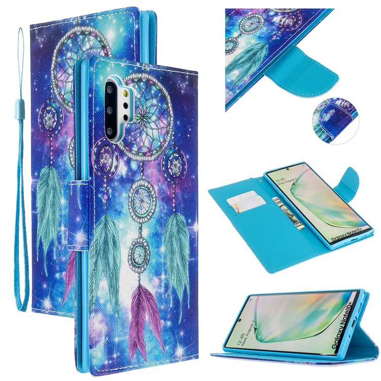 Pattern Printing Cross Texture Leather Wallet Phone Shell for Samsung Galaxy Note 10 Plus/Note 10 Plus 5G - Aeolian Bells-1