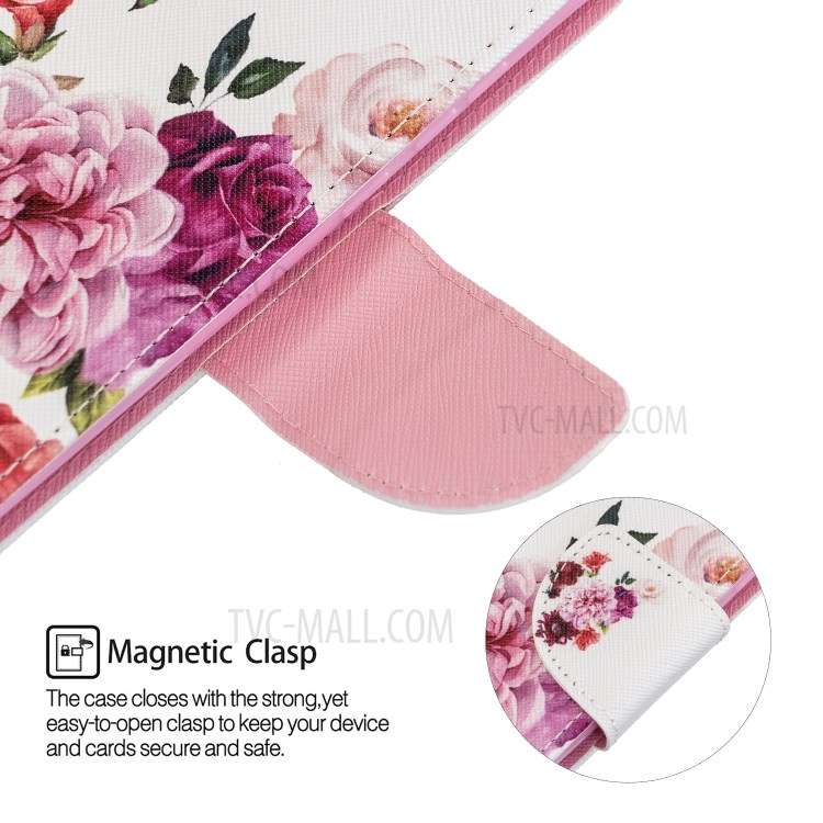 Pattern Printing Cross Texture Leather Wallet Stand Case for Samsung Galaxy S10 Plus - Vivid Flowers-7