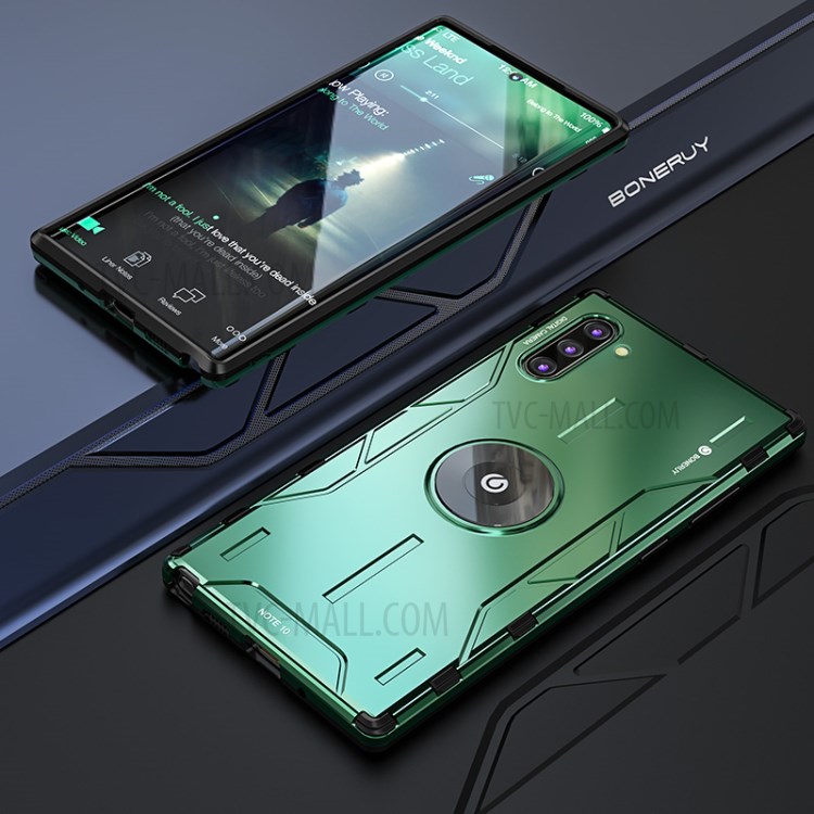 Drop-proof Metal Silicone Combo Phone Case for Samsung Galaxy Note 10/Note 10 5G - Green-1