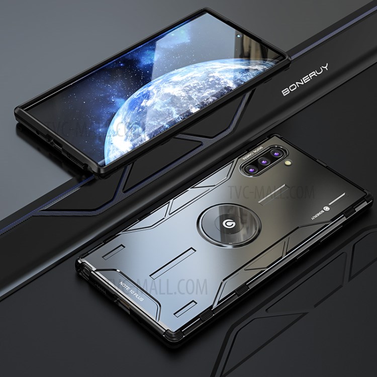 Drop-proof Metal Silicone Combo Phone Case for Samsung Galaxy Note 10/Note 10 5G - Black-1