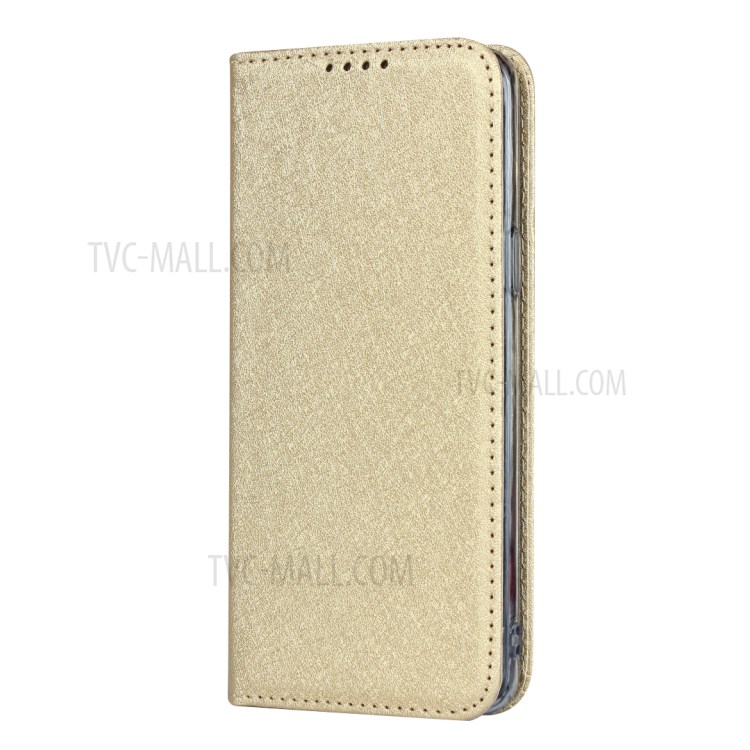 Silk Texture Leather Wallet Case for Samsung Galaxy S9 SM-G960 - Gold-3