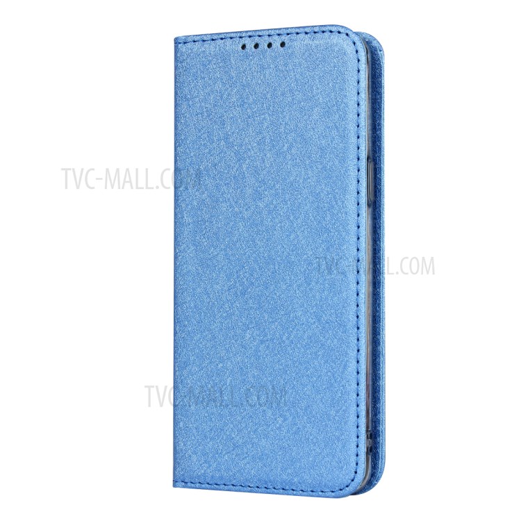Silk Texture Leather Wallet Case for Samsung Galaxy S9 SM-G960 - Blue-3