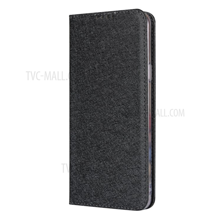 Silk Skin Leather Wallet Stand Protective Phone Case for Samsung Galaxy S9 Plus - Black-4