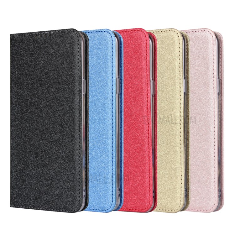 Silk Skin Leather Wallet Stand Protective Phone Case for Samsung Galaxy S9 Plus - Black-8