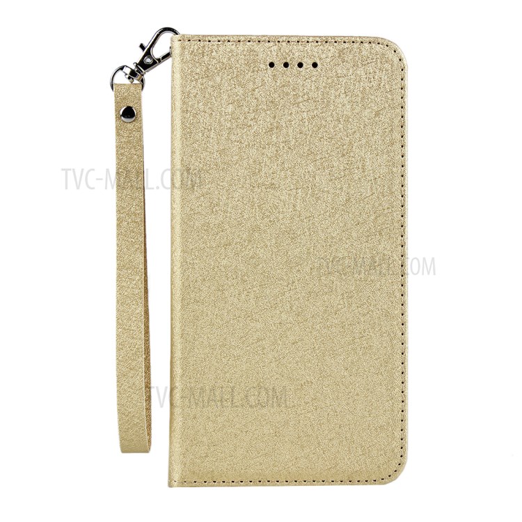 Silk Skin Leather Wallet Stand Protective Phone Case for Samsung Galaxy S9 Plus - Gold-2