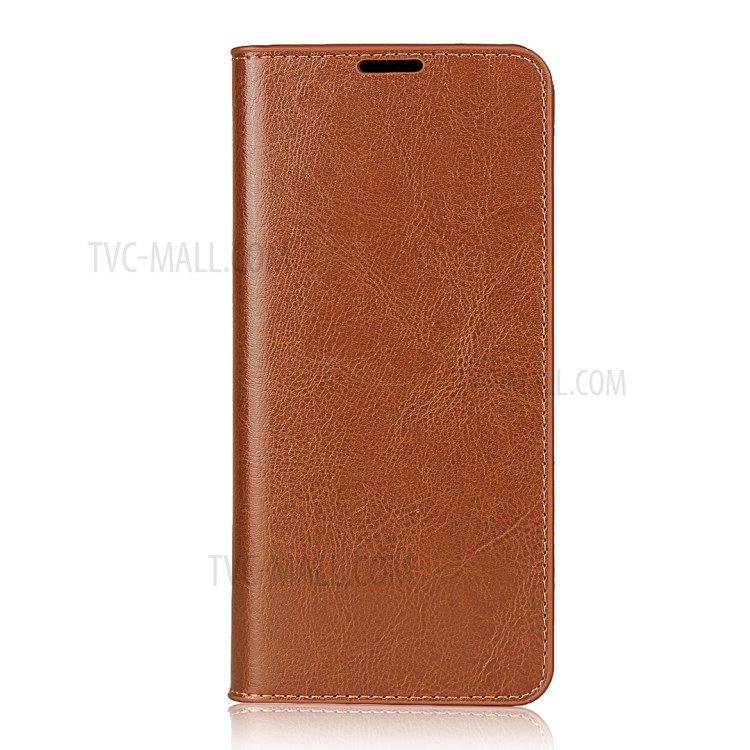 Crazy Horse Skin with Wallet Genuine Leather Case for Samsung Galaxy A70s - Brown-3