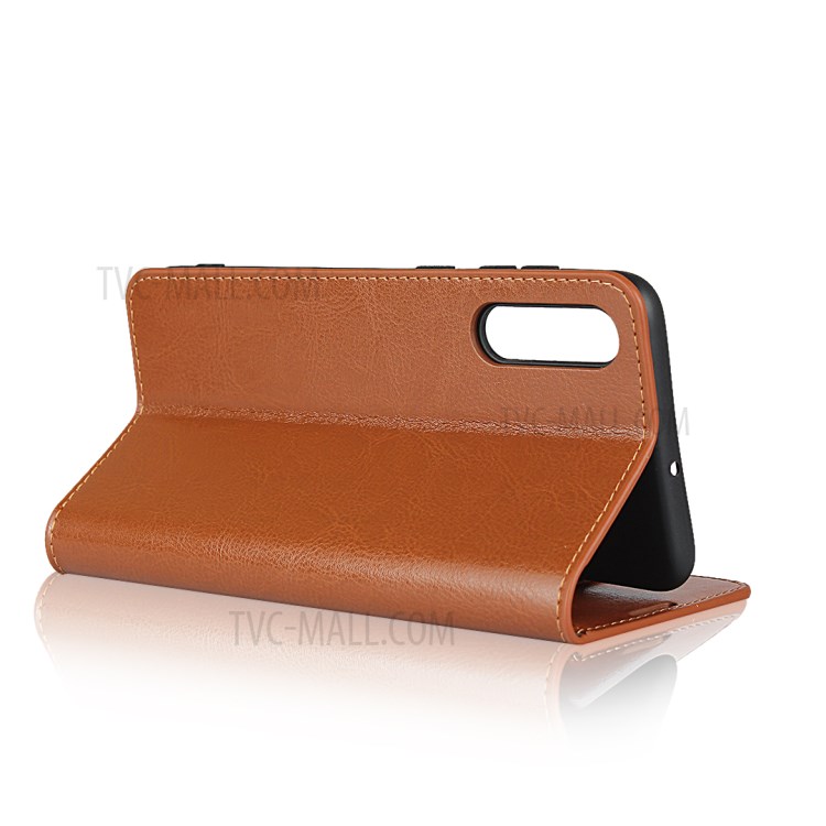 Crazy Horse Skin with Wallet Genuine Leather Case for Samsung Galaxy A70s - Brown-6