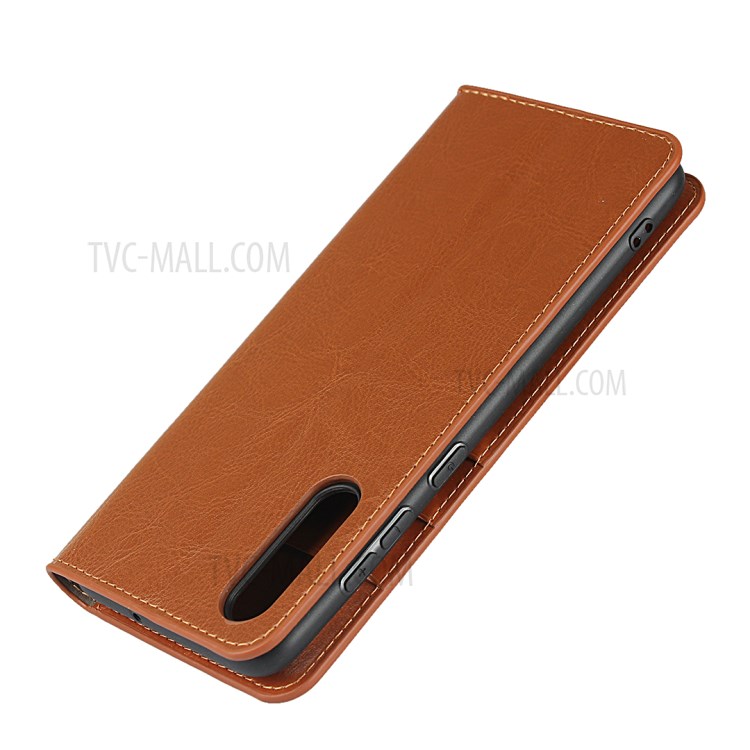 Crazy Horse Skin with Wallet Genuine Leather Case for Samsung Galaxy A70s - Brown-7