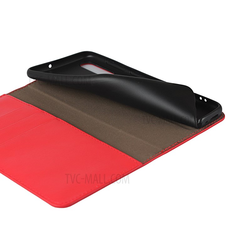 Crazy Horse Skin with Wallet Genuine Leather Case for Samsung Galaxy A70s - Red-7