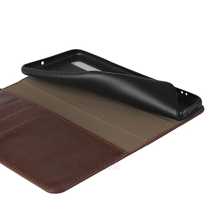 Crazy Horse Skin with Wallet Genuine Leather Case for Samsung Galaxy A70s - Coffee-7