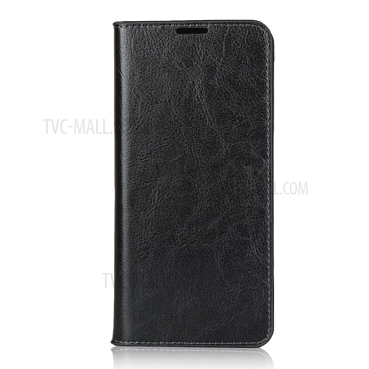 Crazy Horse Skin with Wallet Genuine Leather Case for Samsung Galaxy A70s - Black-2