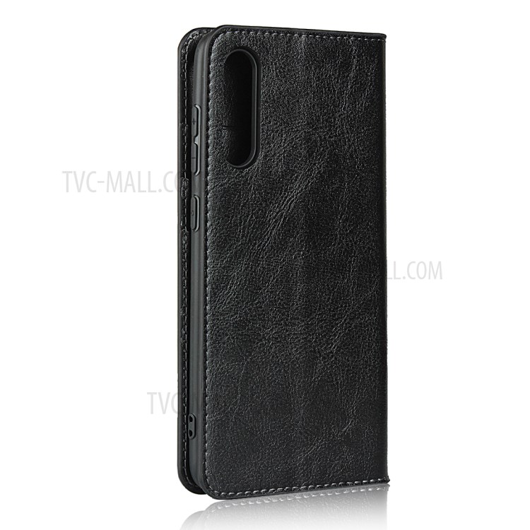 Crazy Horse Skin with Wallet Genuine Leather Case for Samsung Galaxy A70s - Black-3