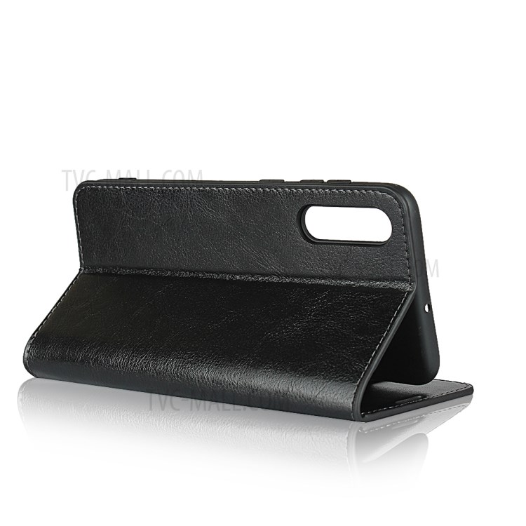 Crazy Horse Skin with Wallet Genuine Leather Case for Samsung Galaxy A70s - Black-5