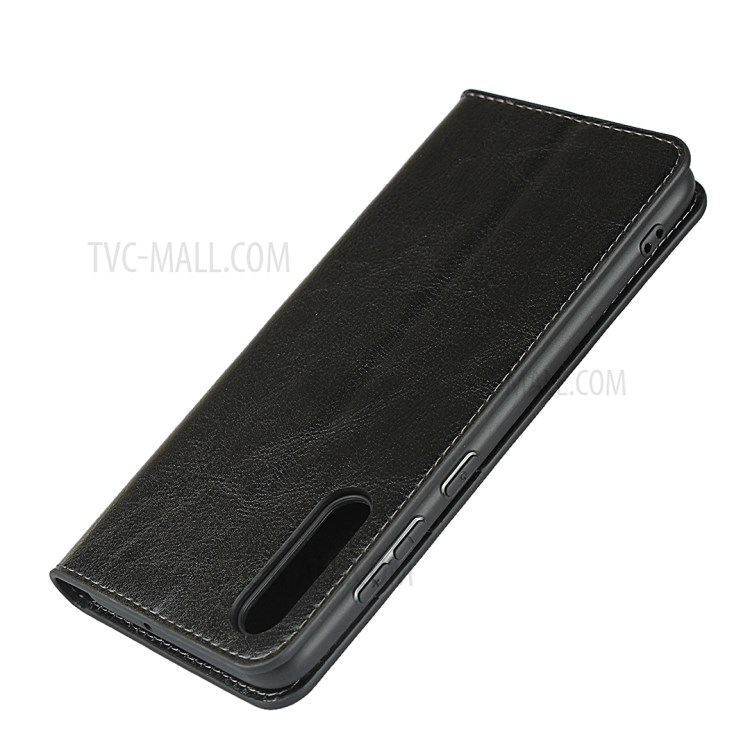 Crazy Horse Skin with Wallet Genuine Leather Case for Samsung Galaxy A70s - Black-6