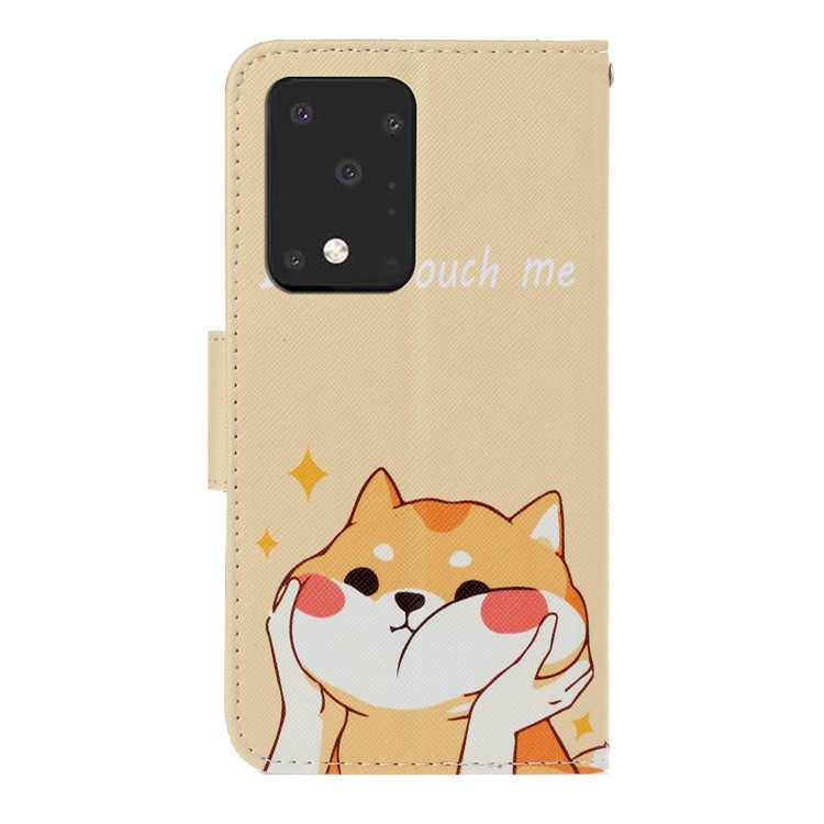 Pattern Printing Wallet Leather Protector Phone Shell Stand Case for Samsung Galaxy S20 Ultra - Don't Touch Me-2