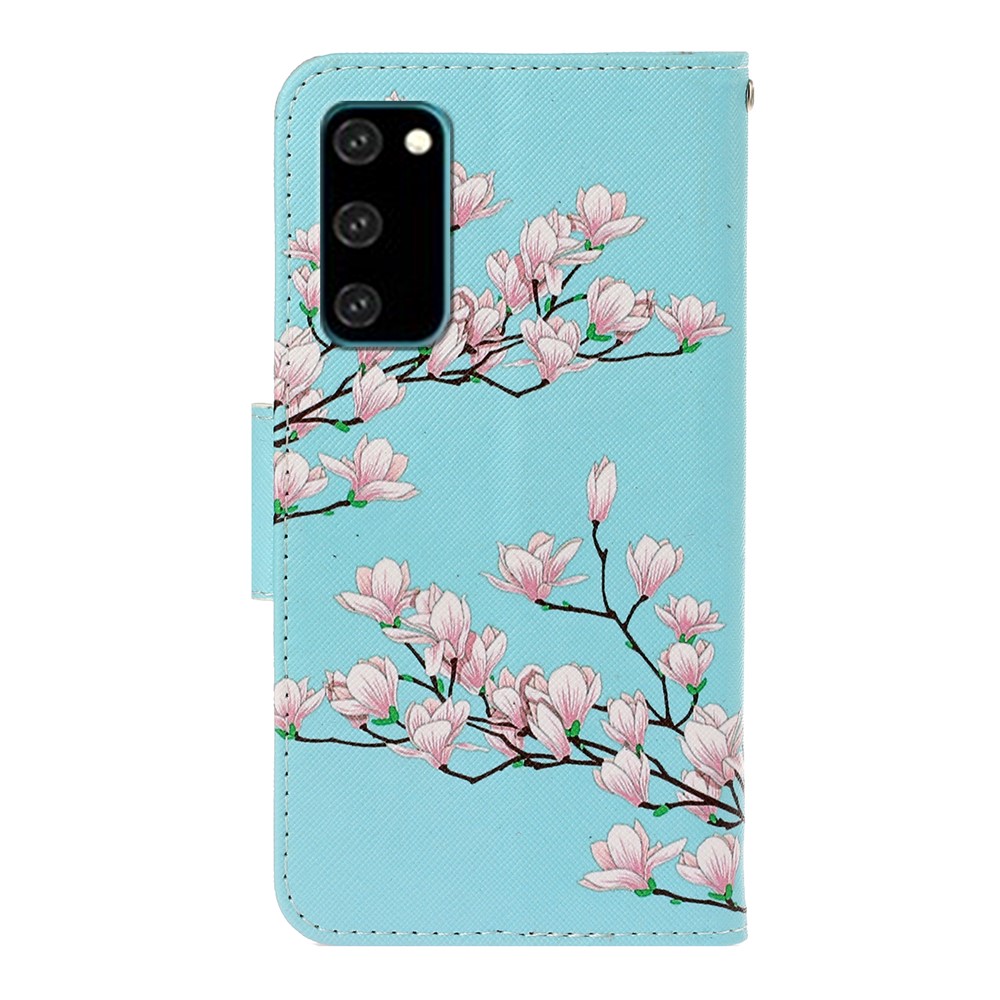 Pattern Printing PU Leather Wallet Phone Cover for Samsung Galaxy S20 - Flower Branches-2