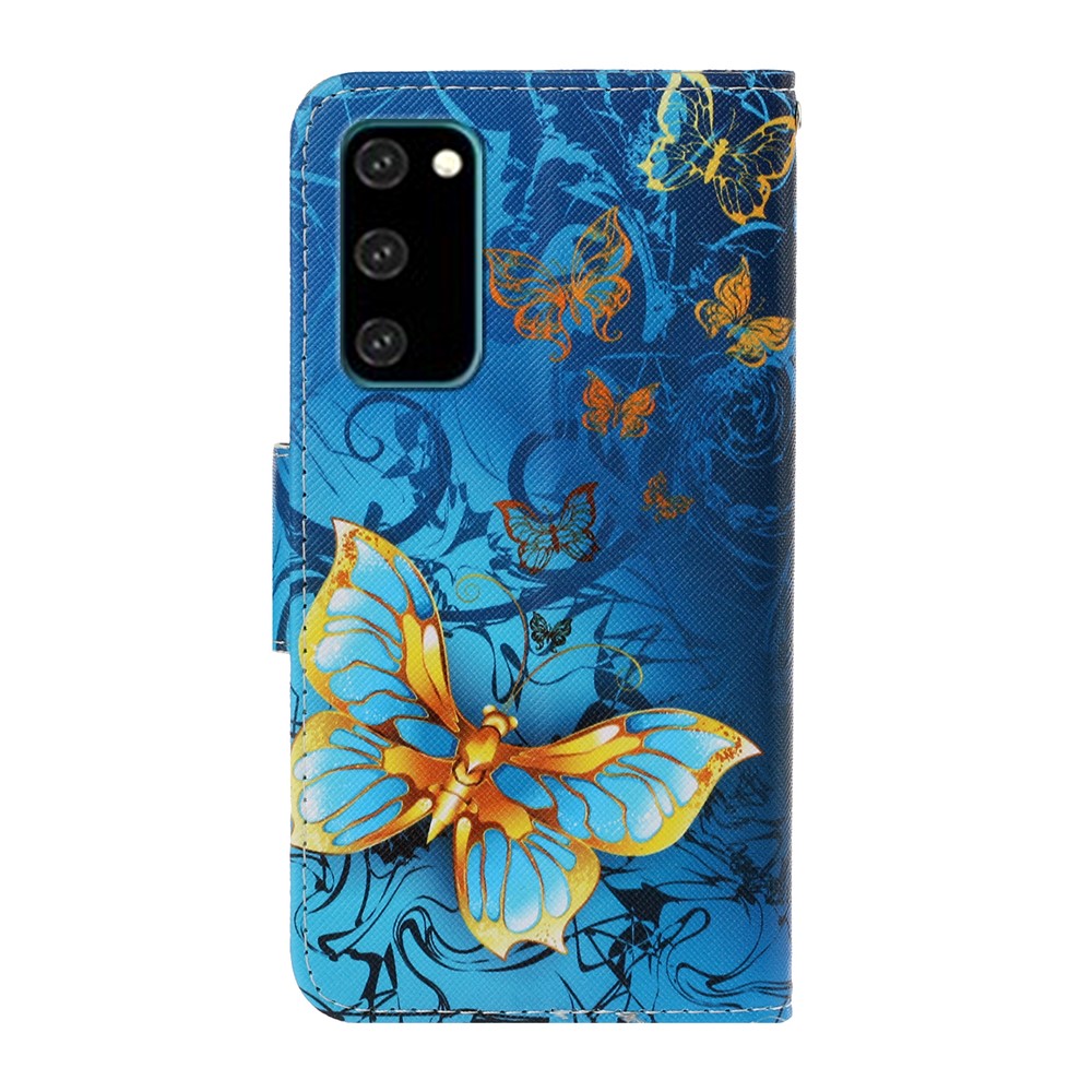 Pattern Printing PU Leather Wallet Phone Cover for Samsung Galaxy S20 - Metal Flower-2