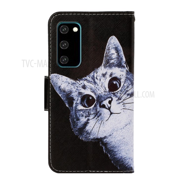 Pattern Printing PU Leather Wallet Phone Cover for Samsung Galaxy S20 - Cat-2