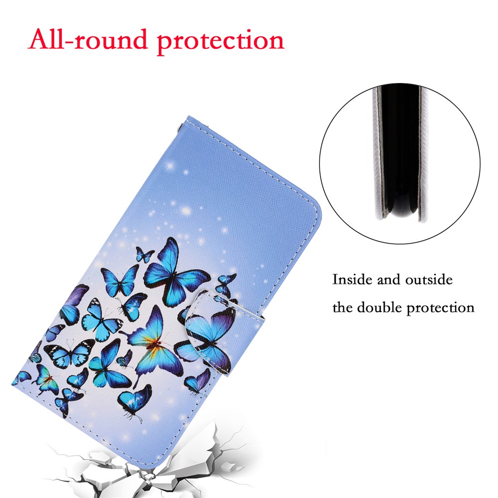 Pattern Printing PU Leather Wallet Phone Cover for Samsung Galaxy S20 - Butterfly Group-4