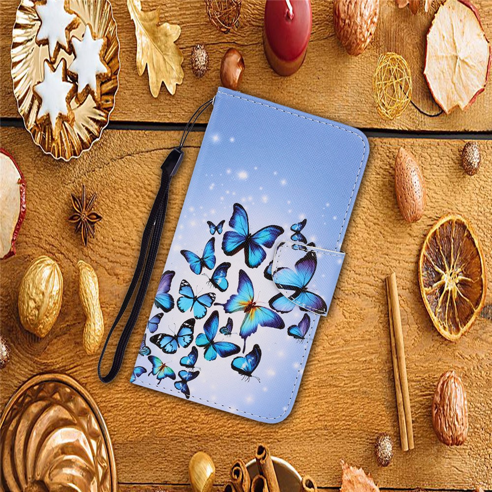 Pattern Printing PU Leather Wallet Phone Cover for Samsung Galaxy S20 - Butterfly Group-5