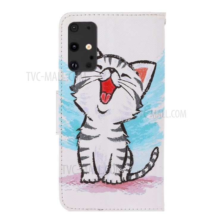 Pattern Printing PU Leather Wallet Phone Casing for Samsung Galaxy S20 Plus - Cute Cat-2