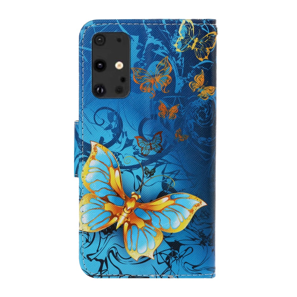 Modèle D'impression PU Portefeuille de Portefeuille de Téléphone Pour Samsung Galaxy S20 Plus - Papillon Métallique-2