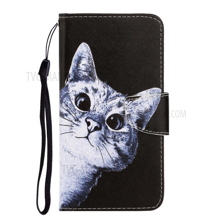 Pattern Printing PU Leather Wallet Phone Casing for Samsung Galaxy S20 Plus - Cat-1